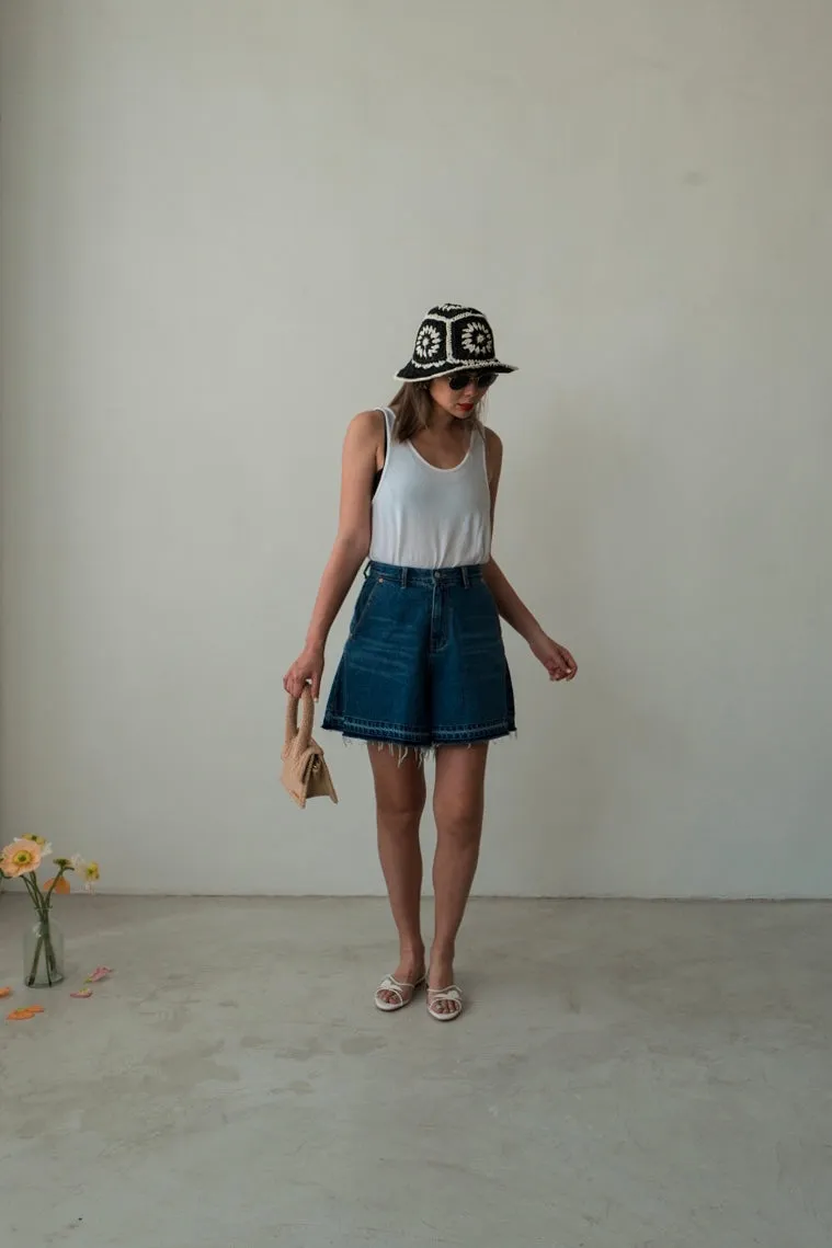 ( BLUE / BLACK ) DAILY DENIM CULOTTE *LAST ONE*