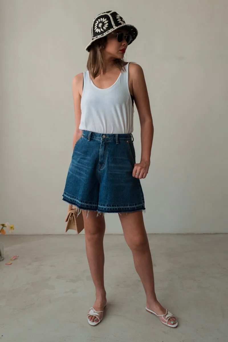 ( BLUE / BLACK ) DAILY DENIM CULOTTE *LAST ONE*