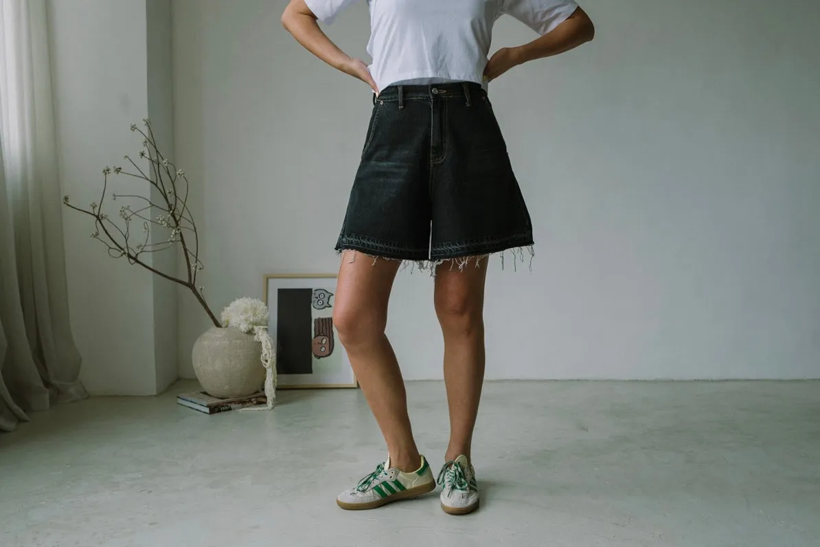 ( BLUE / BLACK ) DAILY DENIM CULOTTE *LAST ONE*