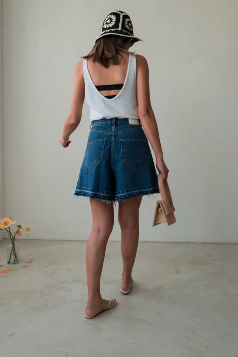 ( BLUE / BLACK ) DAILY DENIM CULOTTE *LAST ONE*