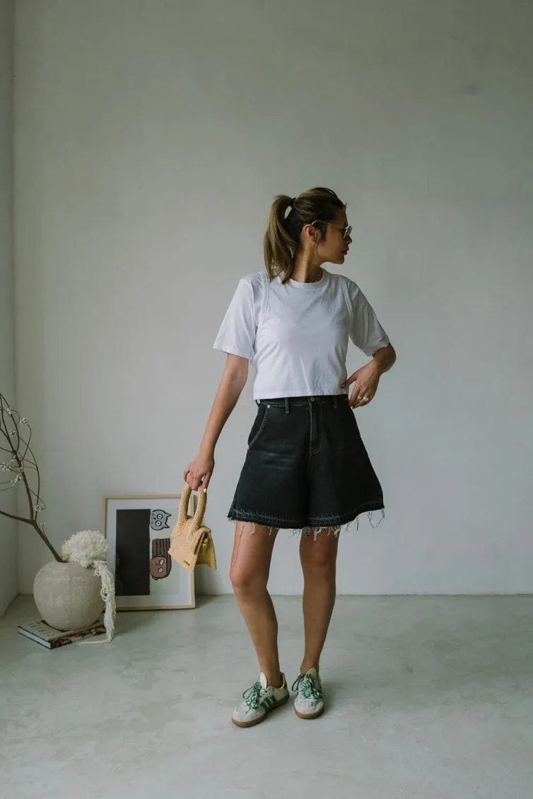 ( BLUE / BLACK ) DAILY DENIM CULOTTE *LAST ONE*