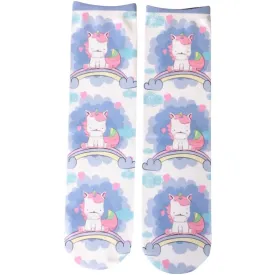 💝 Socks: Unicorn Light Blue