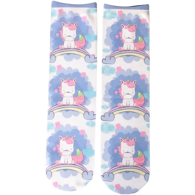 💝 Socks: Unicorn Light Blue