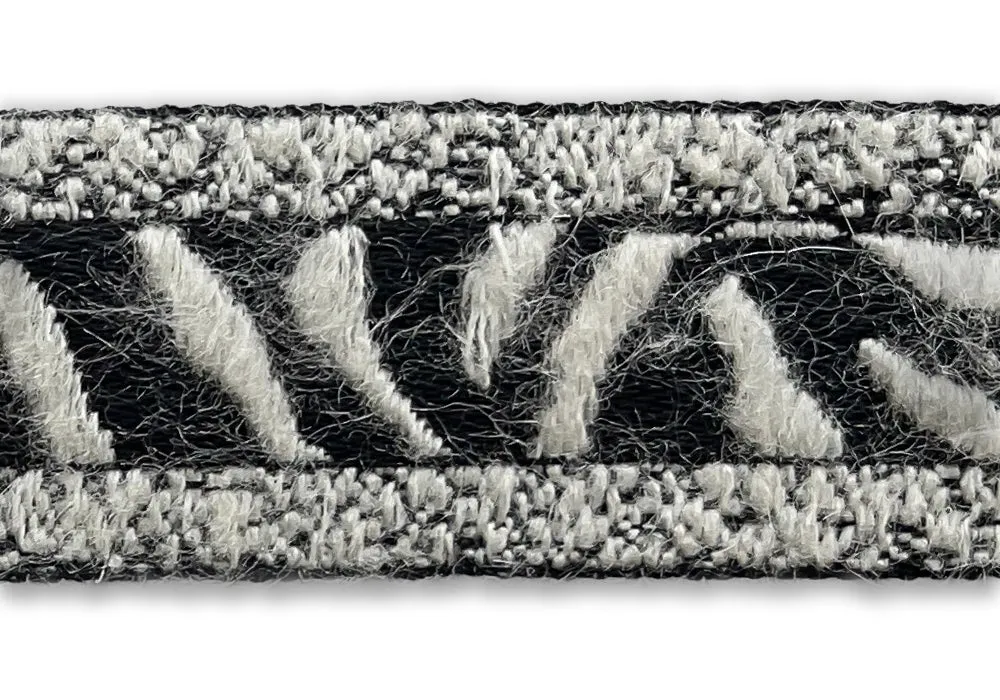 1 1/4" Elegant Zebra Bouclé Trim (Made in France)