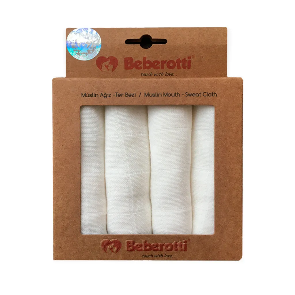 100% Cotton Muslin Baby Washcloths, 2 Layer Ultra Soft, Absorbent Reusable Baby Wipes, Nursing Cloth (4 Each Boxed Sets)