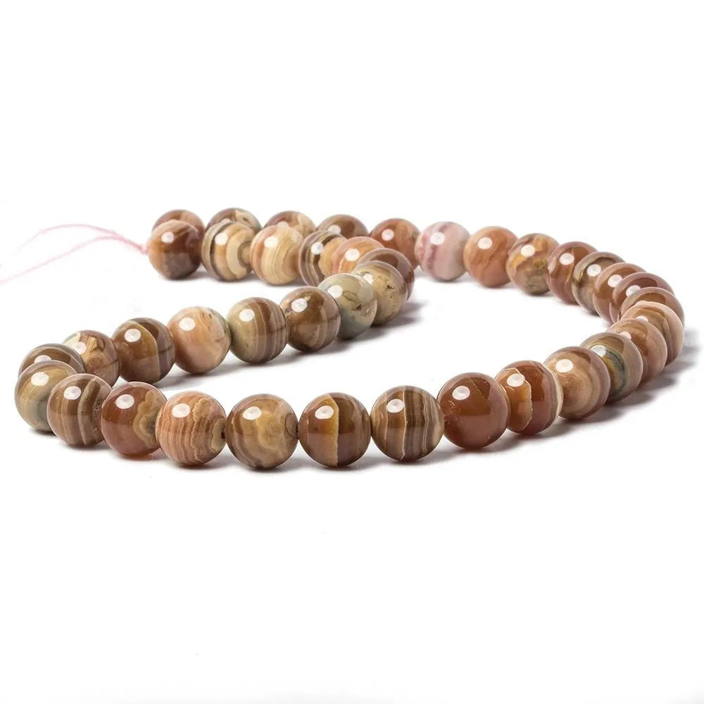 10mm Chocolate Brown Rhodochrosite plain round beads 15.5 inch 40 pieces