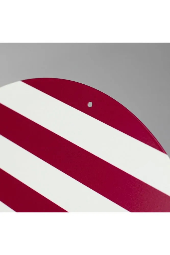 12" Metal Sign: Welcome Red Stripes