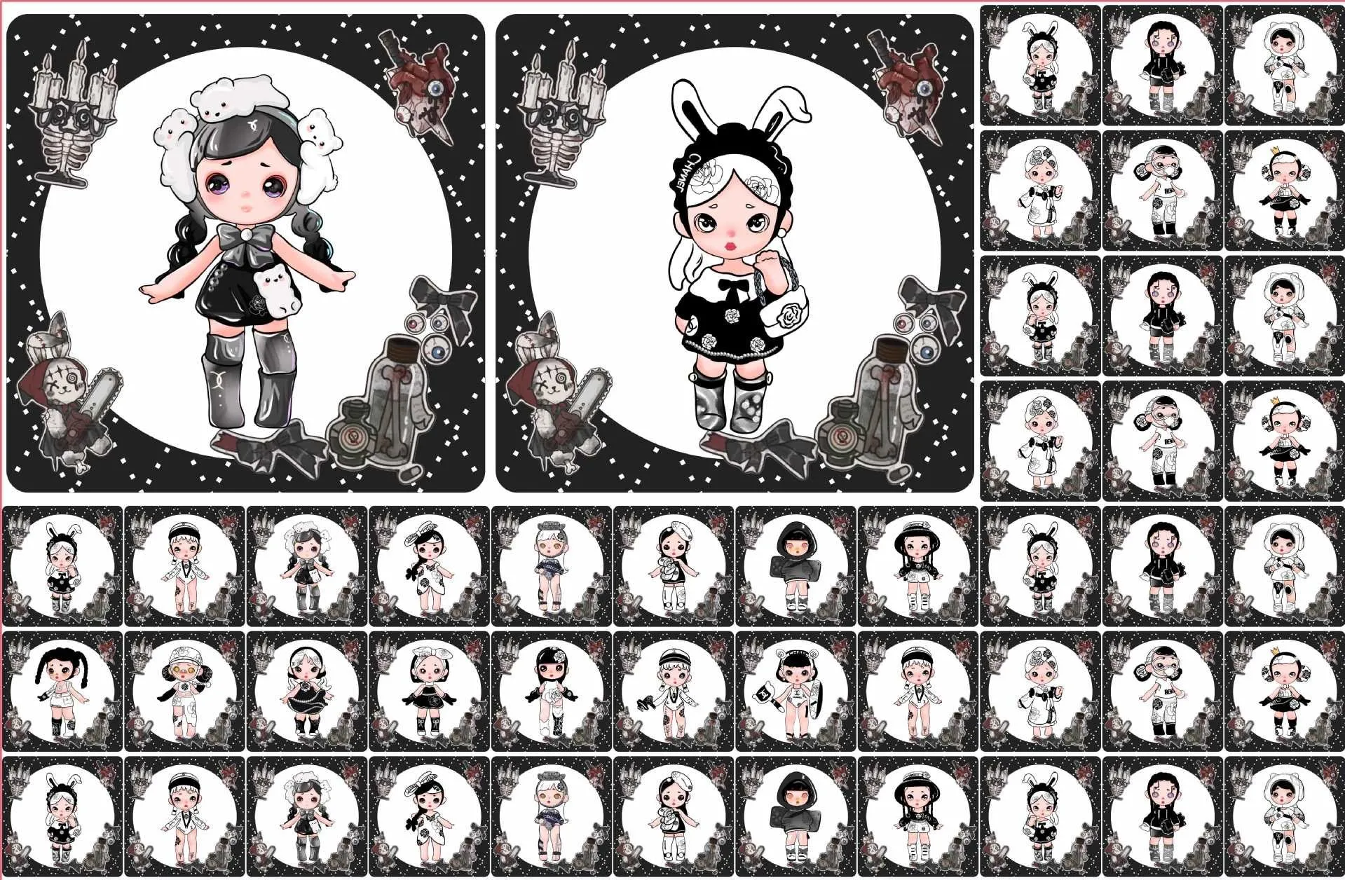16cm acrylics 43 different styles