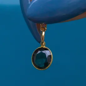 18ct Gold Natural Dark Blue Spinel Bezel-Set Cham, 0.50ct