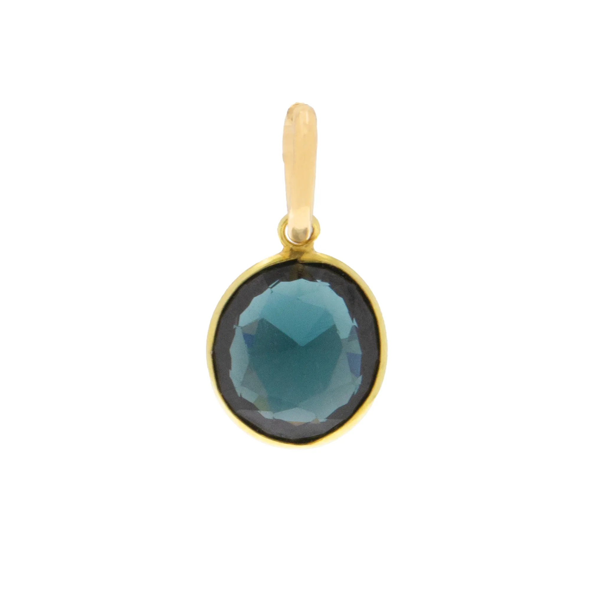 18ct Gold Natural Dark Blue Spinel Bezel-Set Cham, 0.50ct