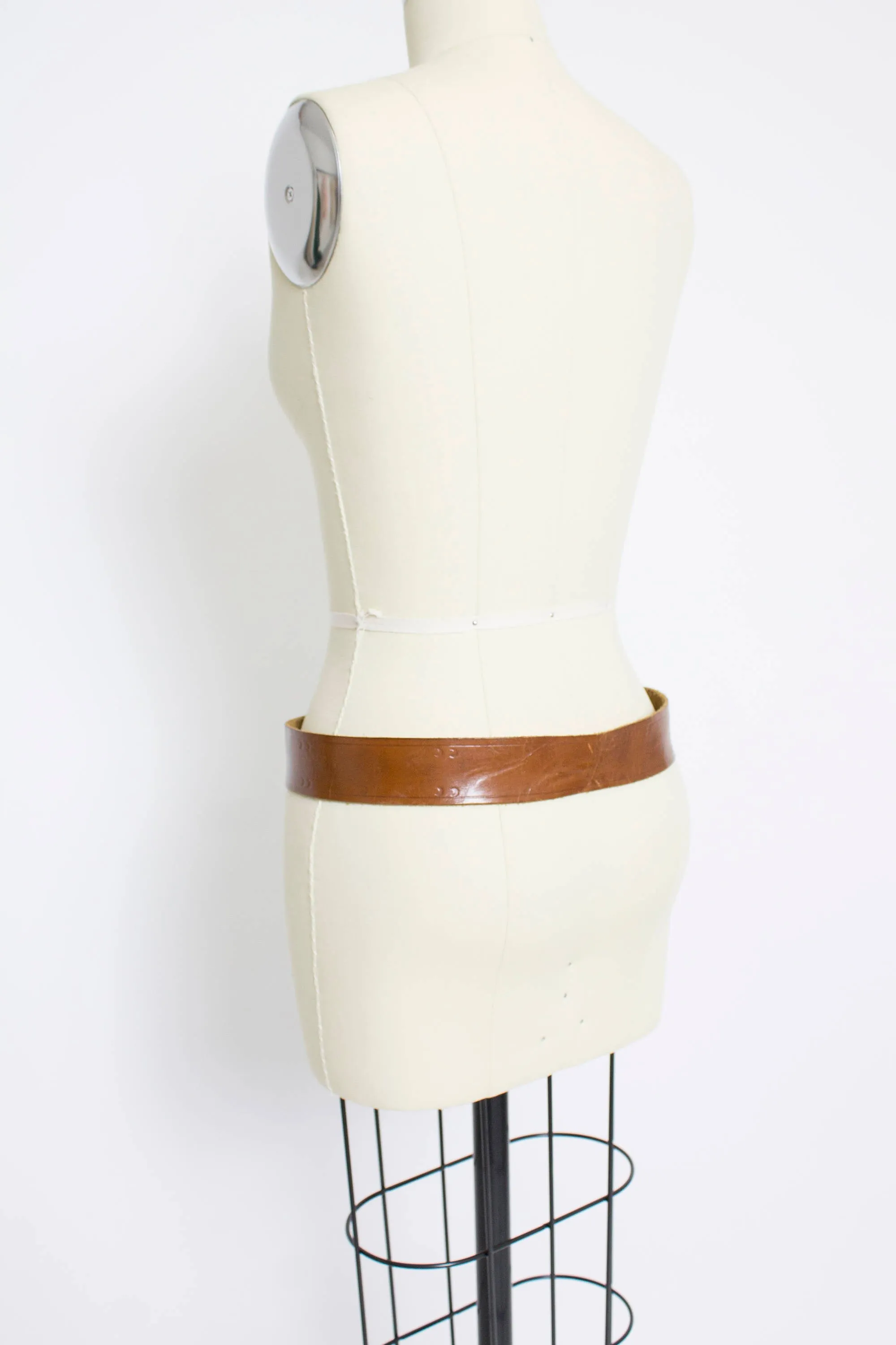1970s Leather Belt Brown Boho M / L