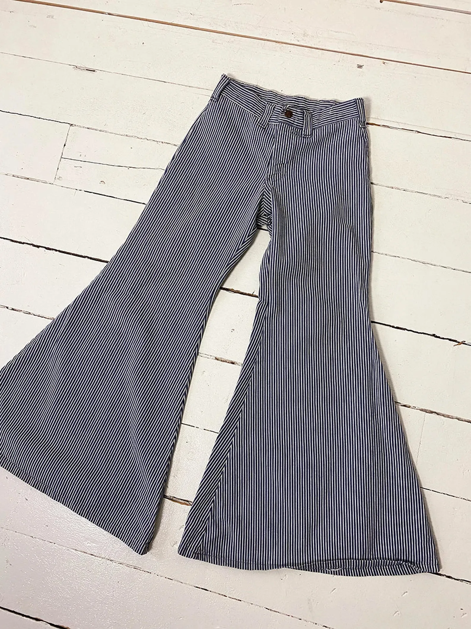 1970's Petite Hickory Stripe Bellbottoms
