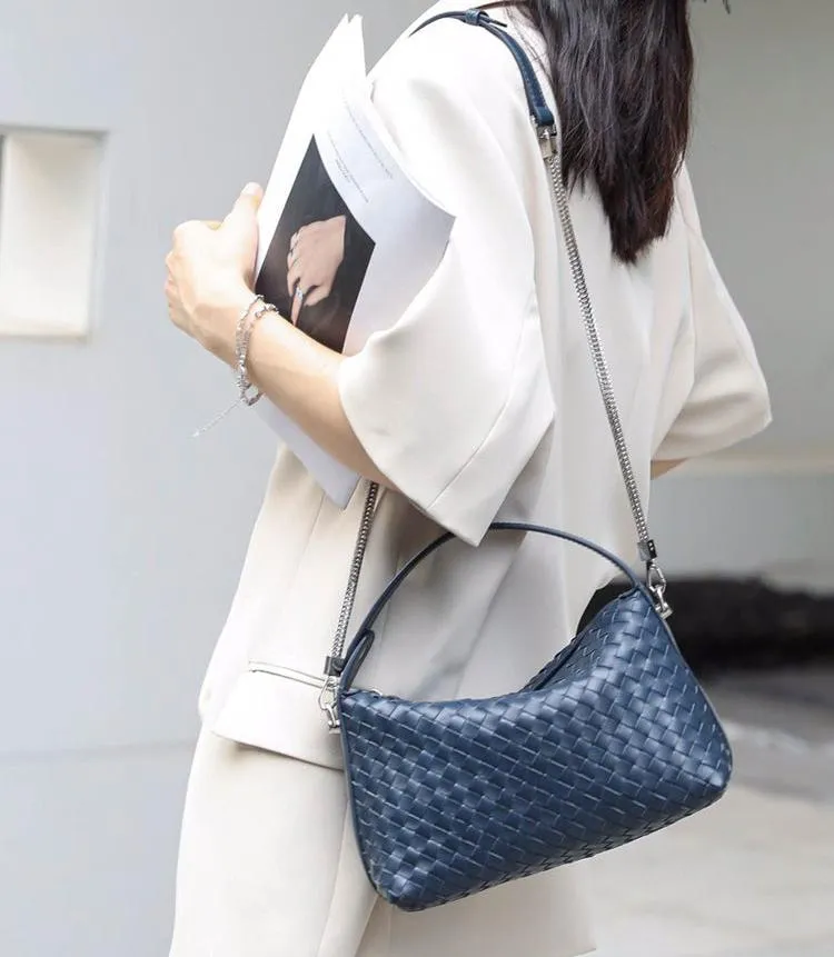 2024 Summer Collection: Luxurious Lambskin Woven Handbag for Women |  Handcrafted Versatile Vintage-Inspired Shoulder Crossbody Bag
