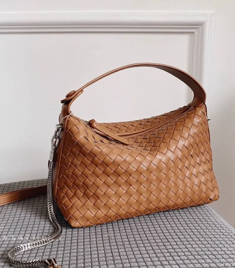 2024 Summer Collection: Luxurious Lambskin Woven Handbag for Women |  Handcrafted Versatile Vintage-Inspired Shoulder Crossbody Bag