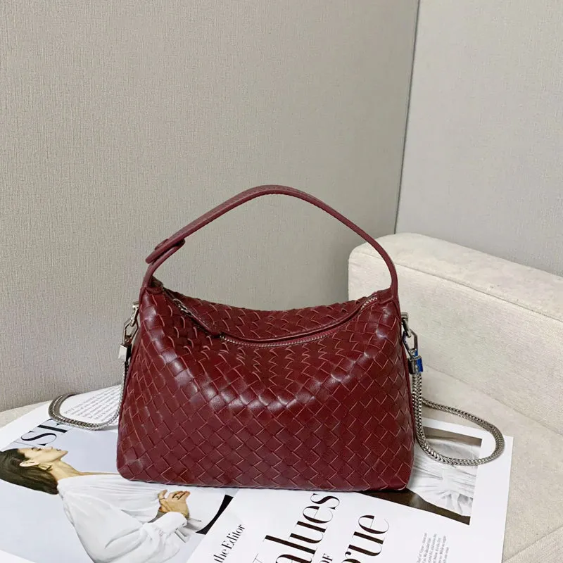 2024 Summer Collection: Luxurious Lambskin Woven Handbag for Women |  Handcrafted Versatile Vintage-Inspired Shoulder Crossbody Bag