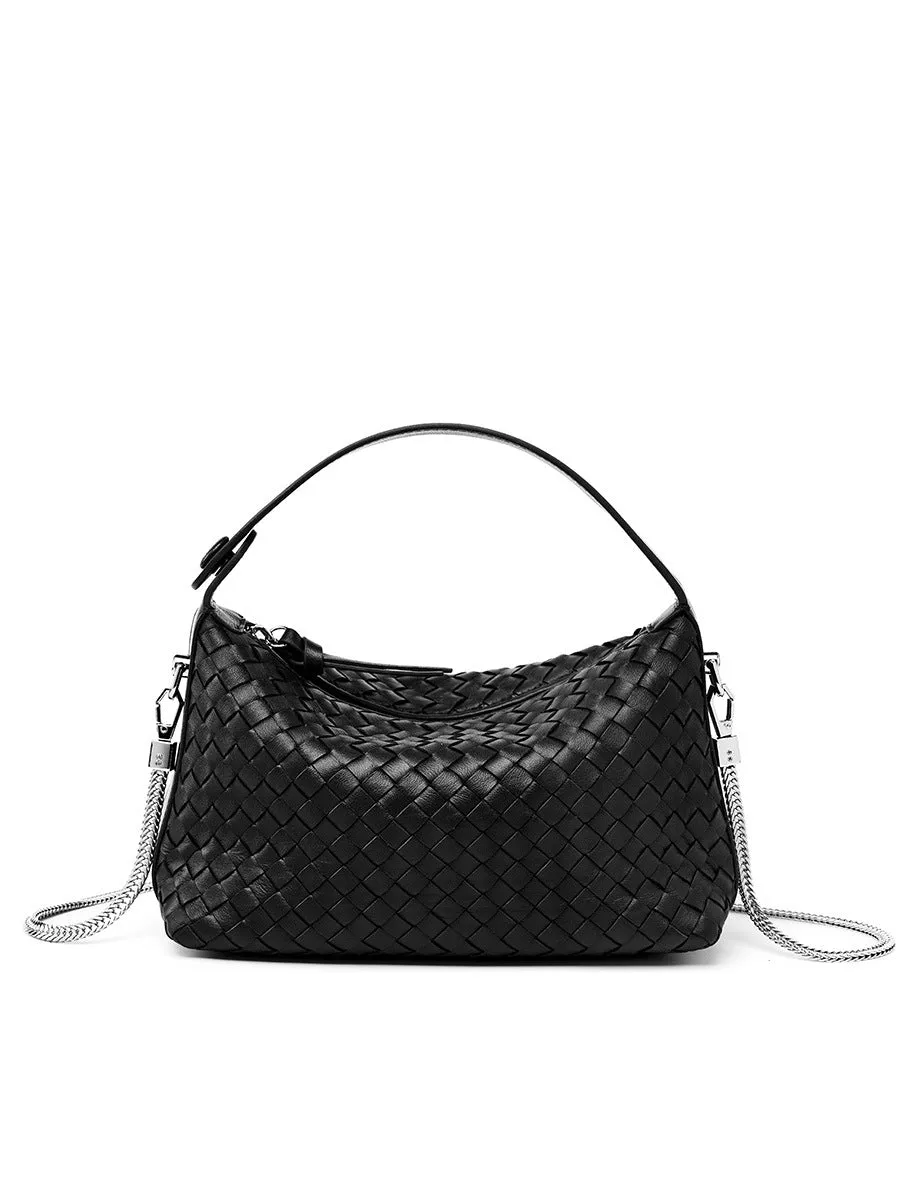 2024 Summer Collection: Luxurious Lambskin Woven Handbag for Women |  Handcrafted Versatile Vintage-Inspired Shoulder Crossbody Bag