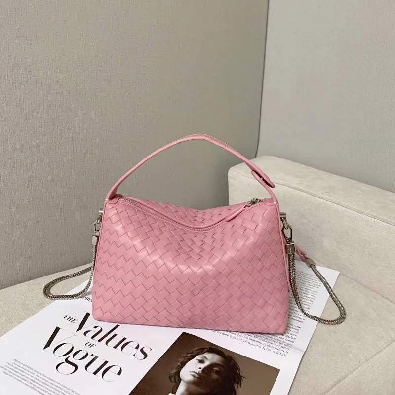 2024 Summer Collection: Luxurious Lambskin Woven Handbag for Women |  Handcrafted Versatile Vintage-Inspired Shoulder Crossbody Bag