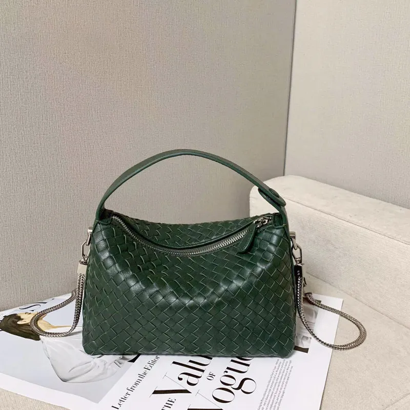 2024 Summer Collection: Luxurious Lambskin Woven Handbag for Women |  Handcrafted Versatile Vintage-Inspired Shoulder Crossbody Bag