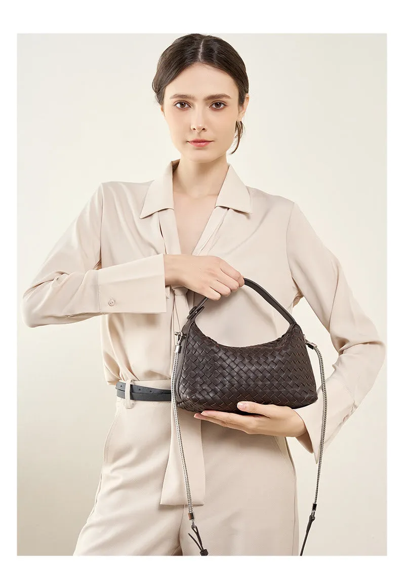 2024 Summer Collection: Luxurious Lambskin Woven Handbag for Women |  Handcrafted Versatile Vintage-Inspired Shoulder Crossbody Bag