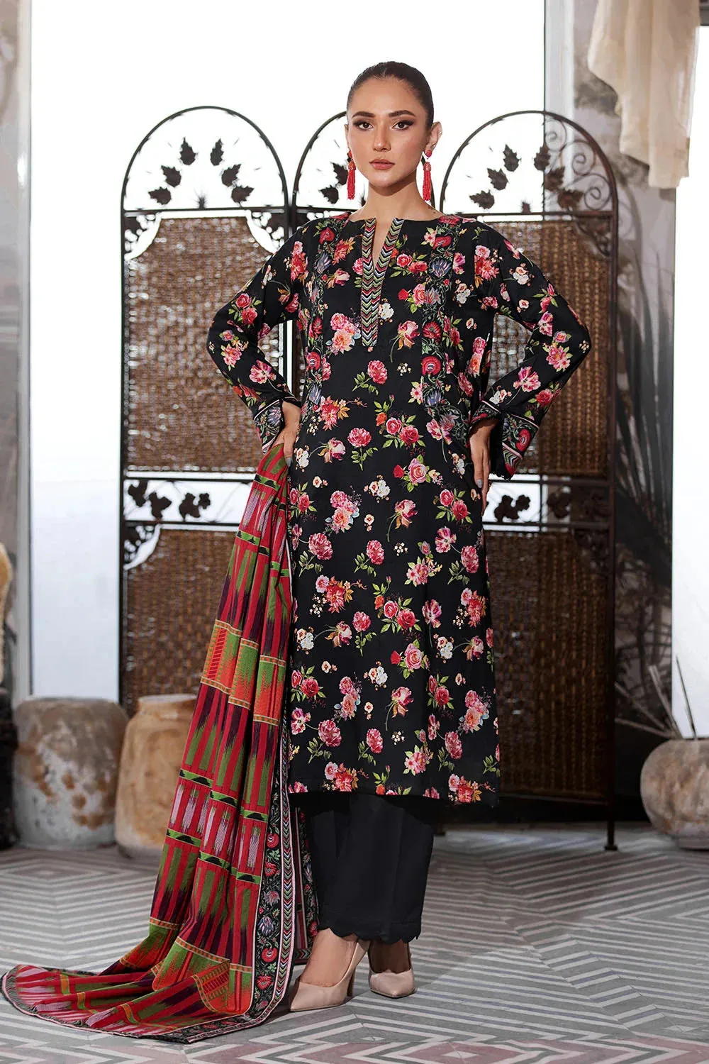 2PC Unstitched Printed Lawn Shirt and Dupatta KSD-2660