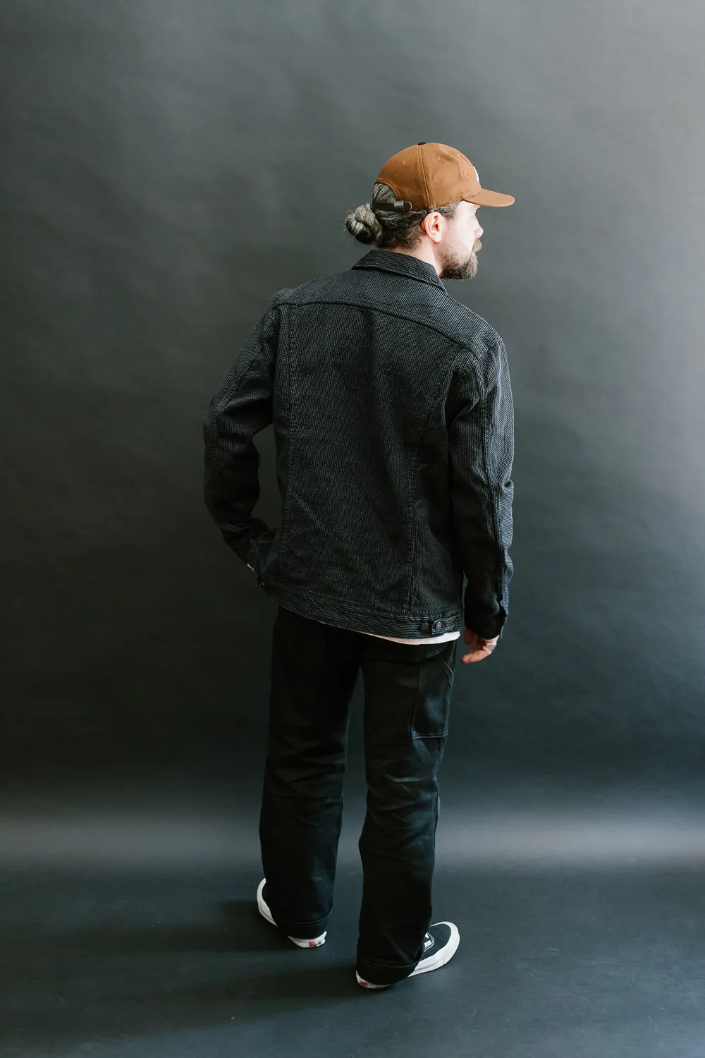 6117-BK - Sashiko Type II Jacket - Black x Grey