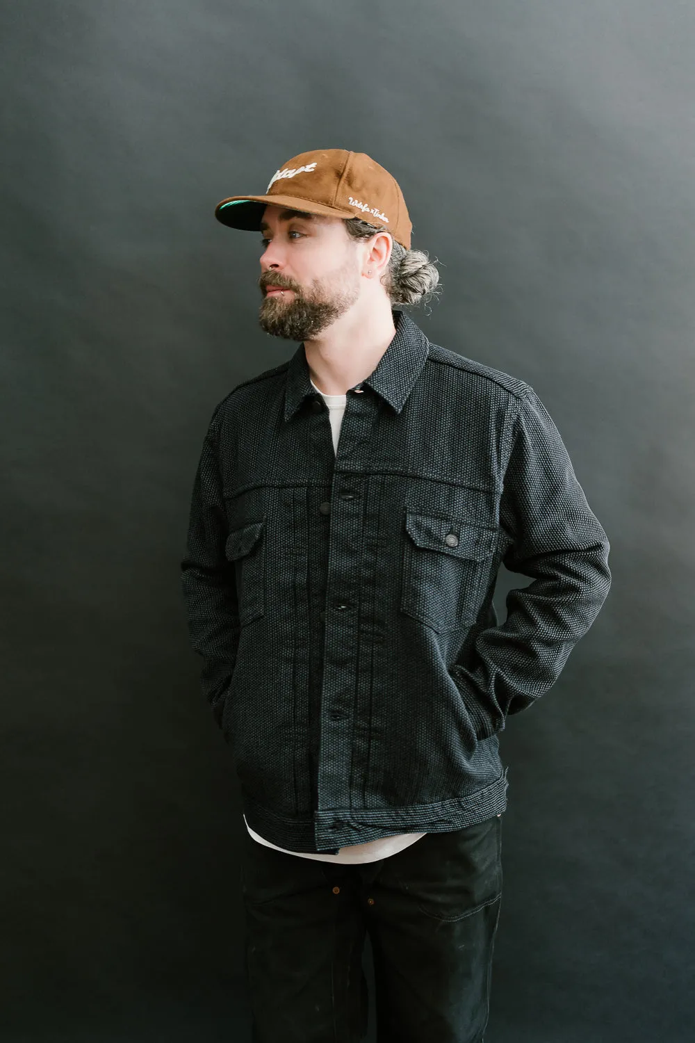 6117-BK - Sashiko Type II Jacket - Black x Grey