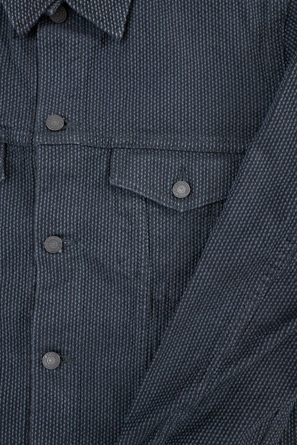 6118-BK - Sashiko Type III Jacket - Black x Grey