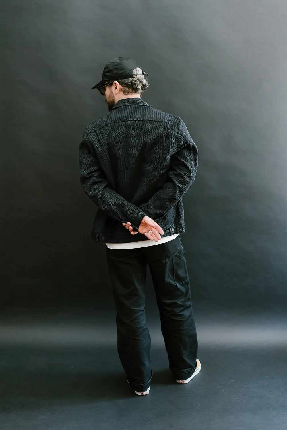 6118-BK - Sashiko Type III Jacket - Black x Grey