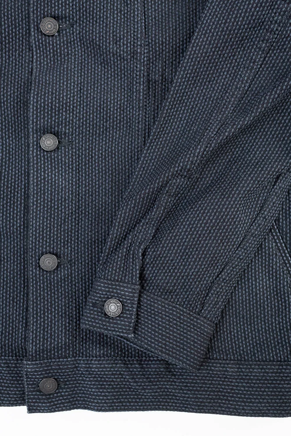6118-BK - Sashiko Type III Jacket - Black x Grey
