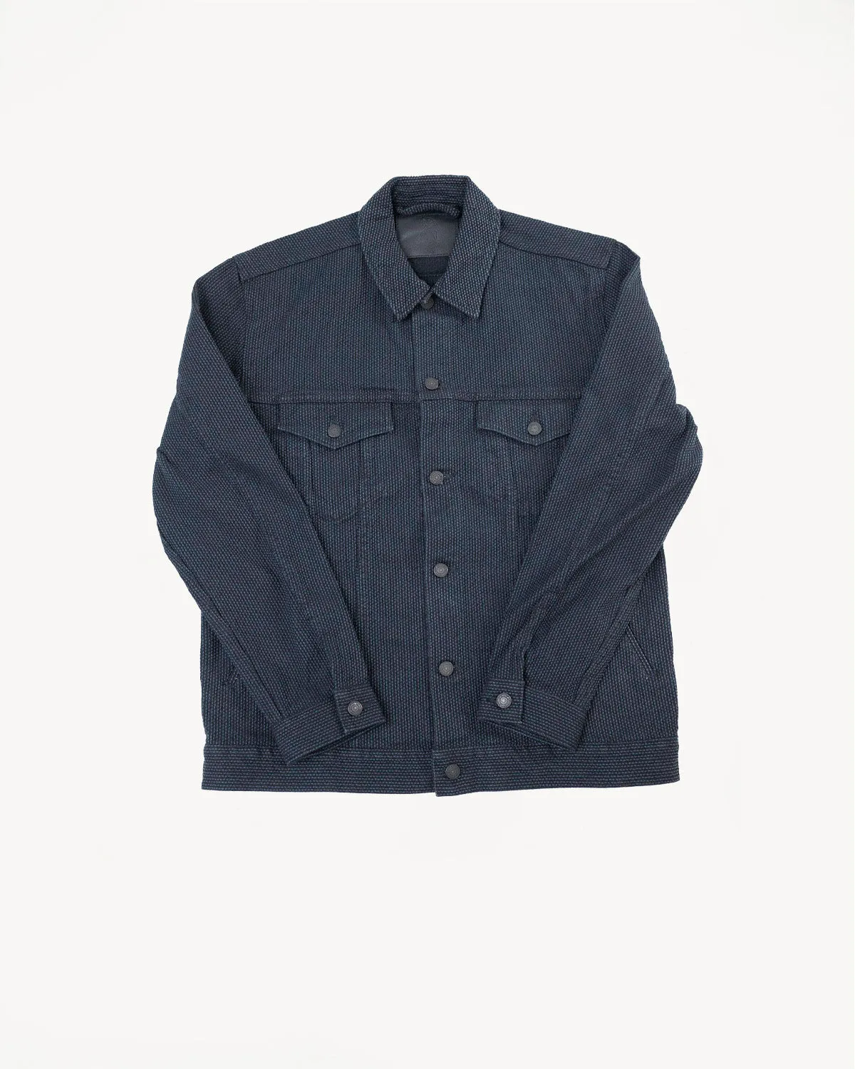 6118-BK - Sashiko Type III Jacket - Black x Grey