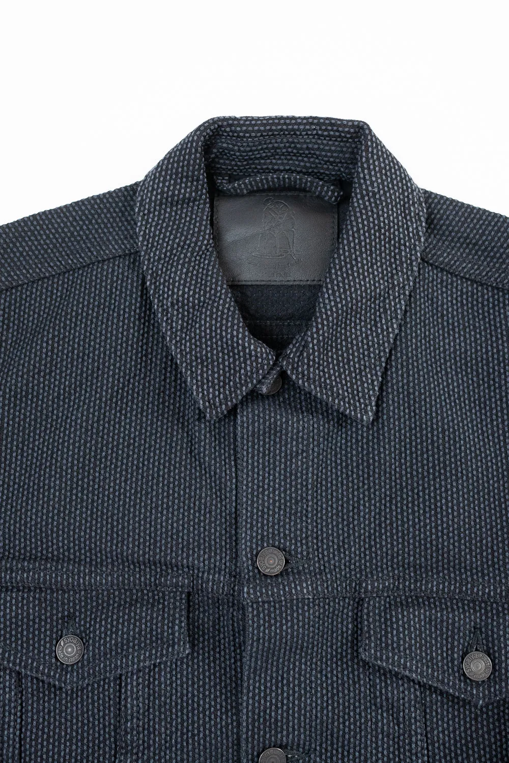6118-BK - Sashiko Type III Jacket - Black x Grey