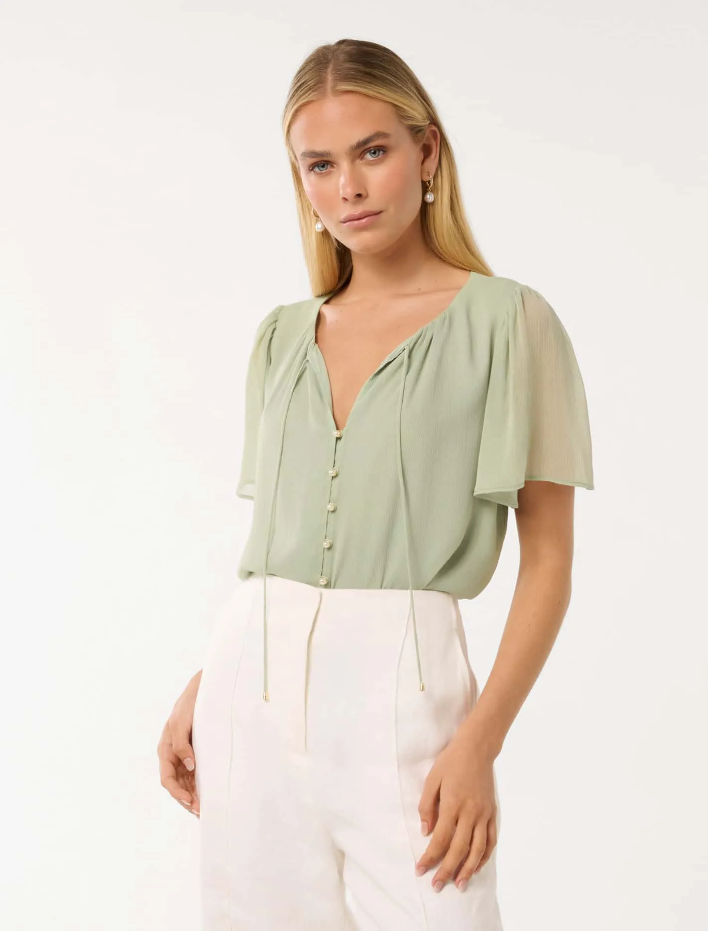 Alba Button Front Blouse