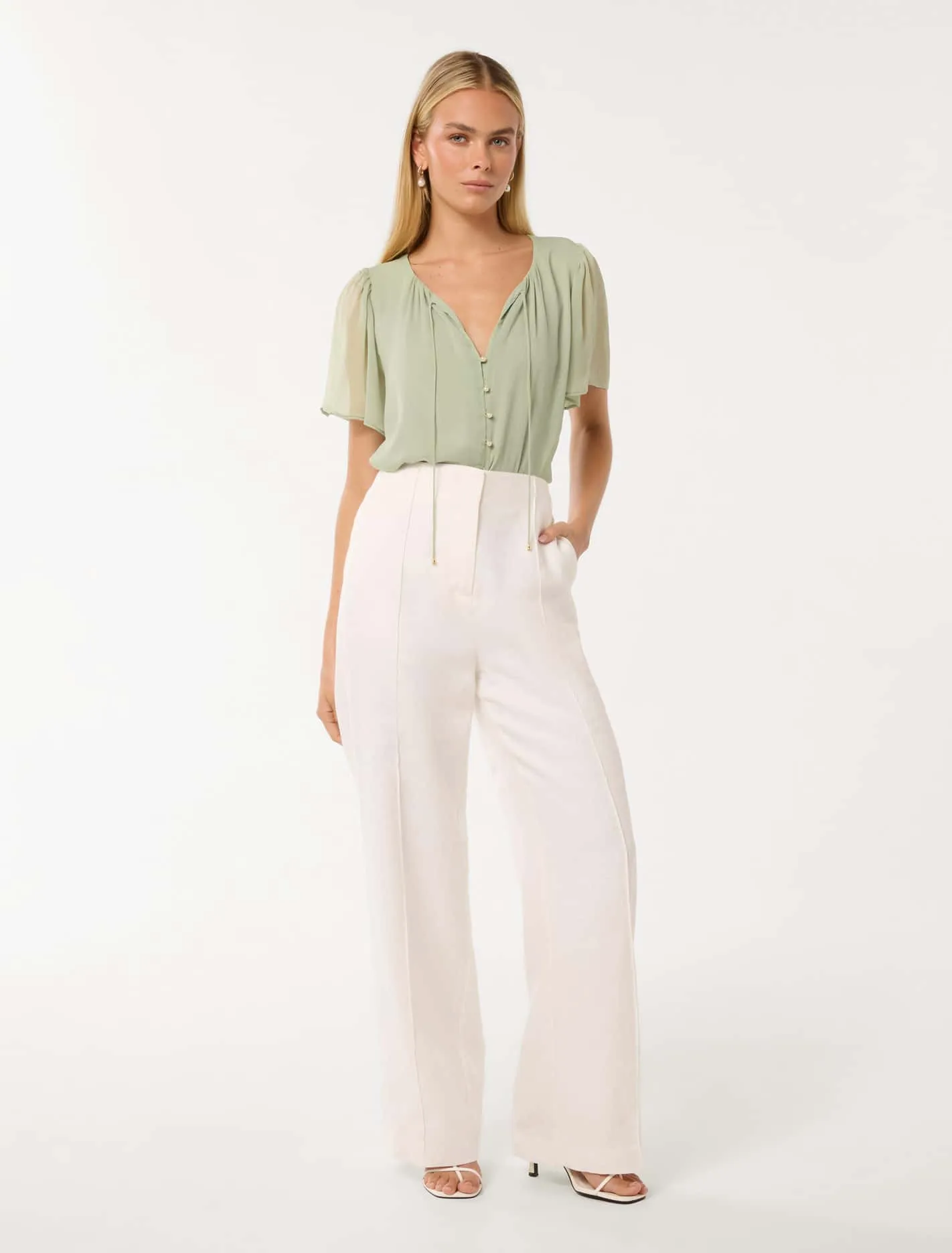 Alba Button Front Blouse