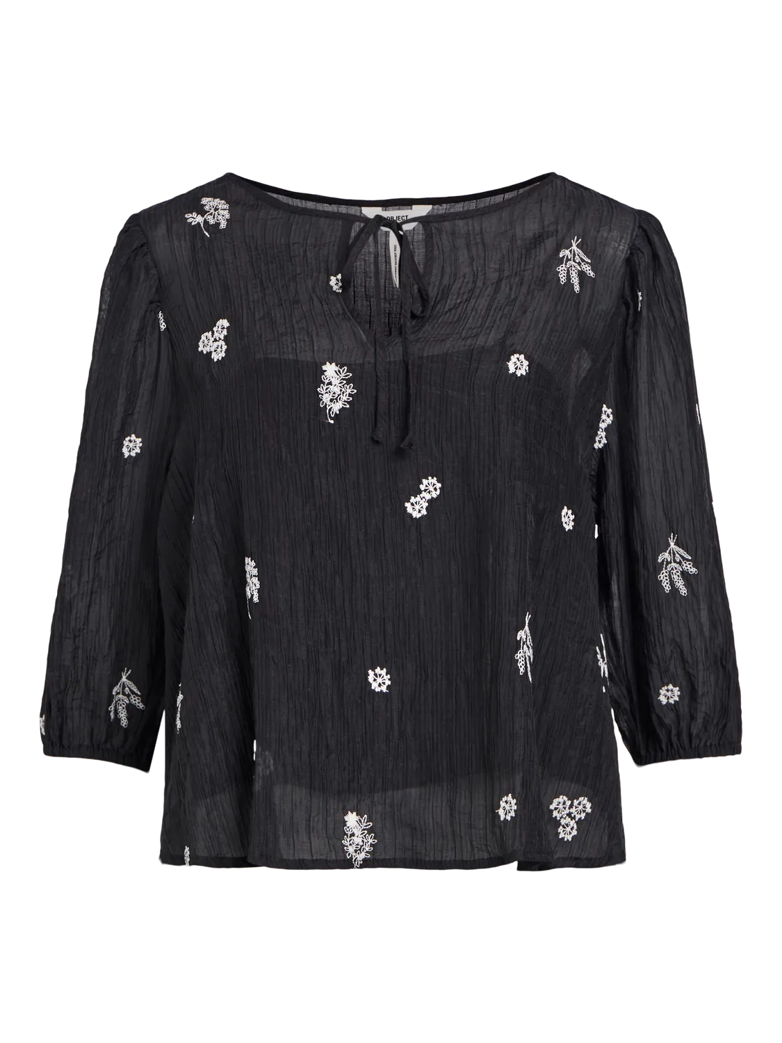 Alfra 3/4 Sleeve Top (Black/Sandshell)