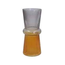 Amber & Grey Ombre Glass Vase