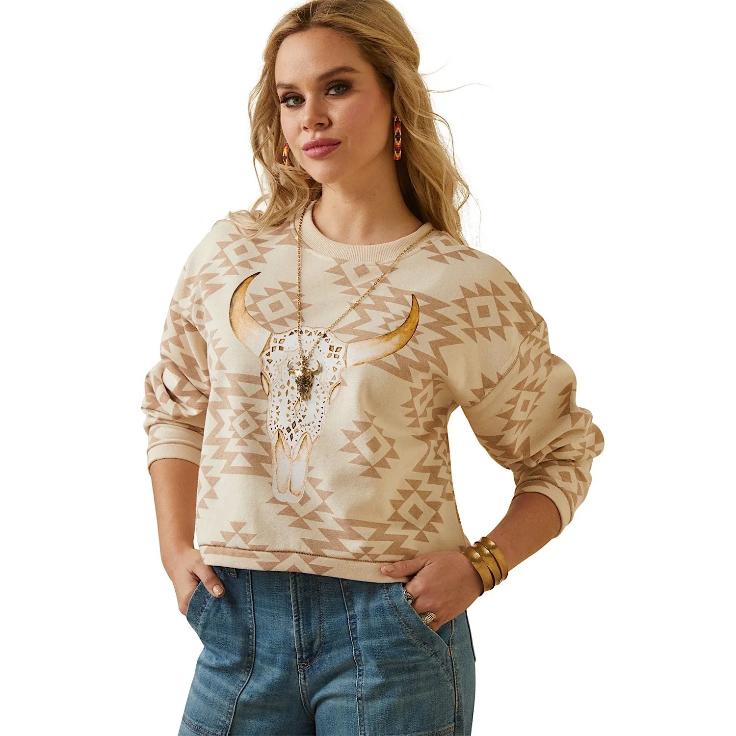 Ariat Womens O'Keefe Sweatshirt Brazilian Sand