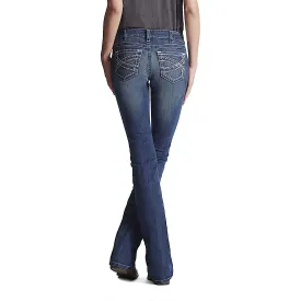 Ariat Women's R.E.A.L Mid Rise Boot Cut Jean Entwined Marine