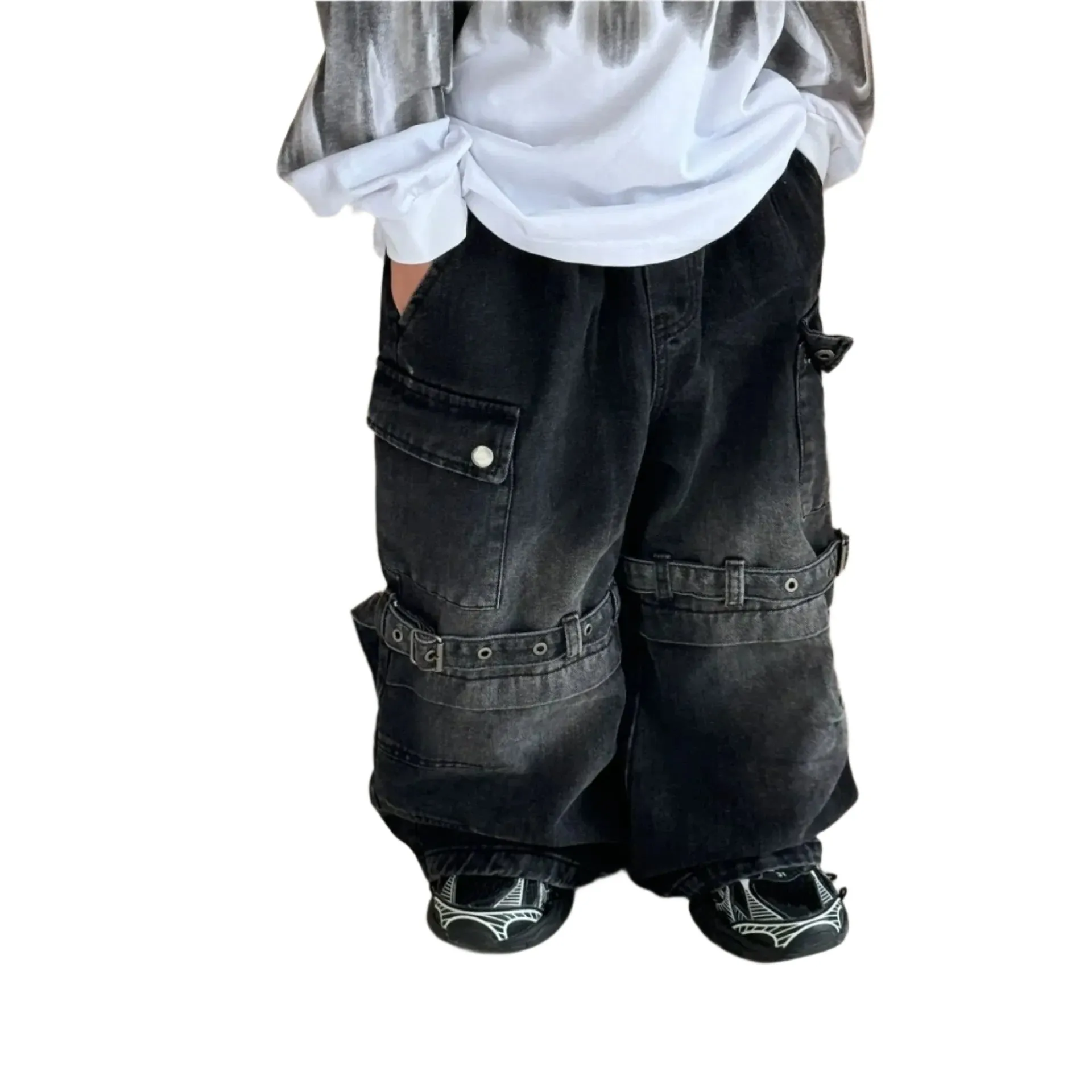 Ash Knee Buckle Denim Jeans