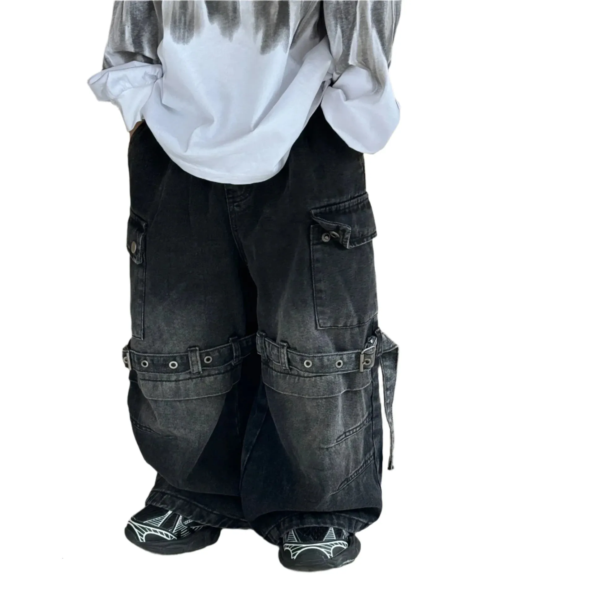 Ash Knee Buckle Denim Jeans