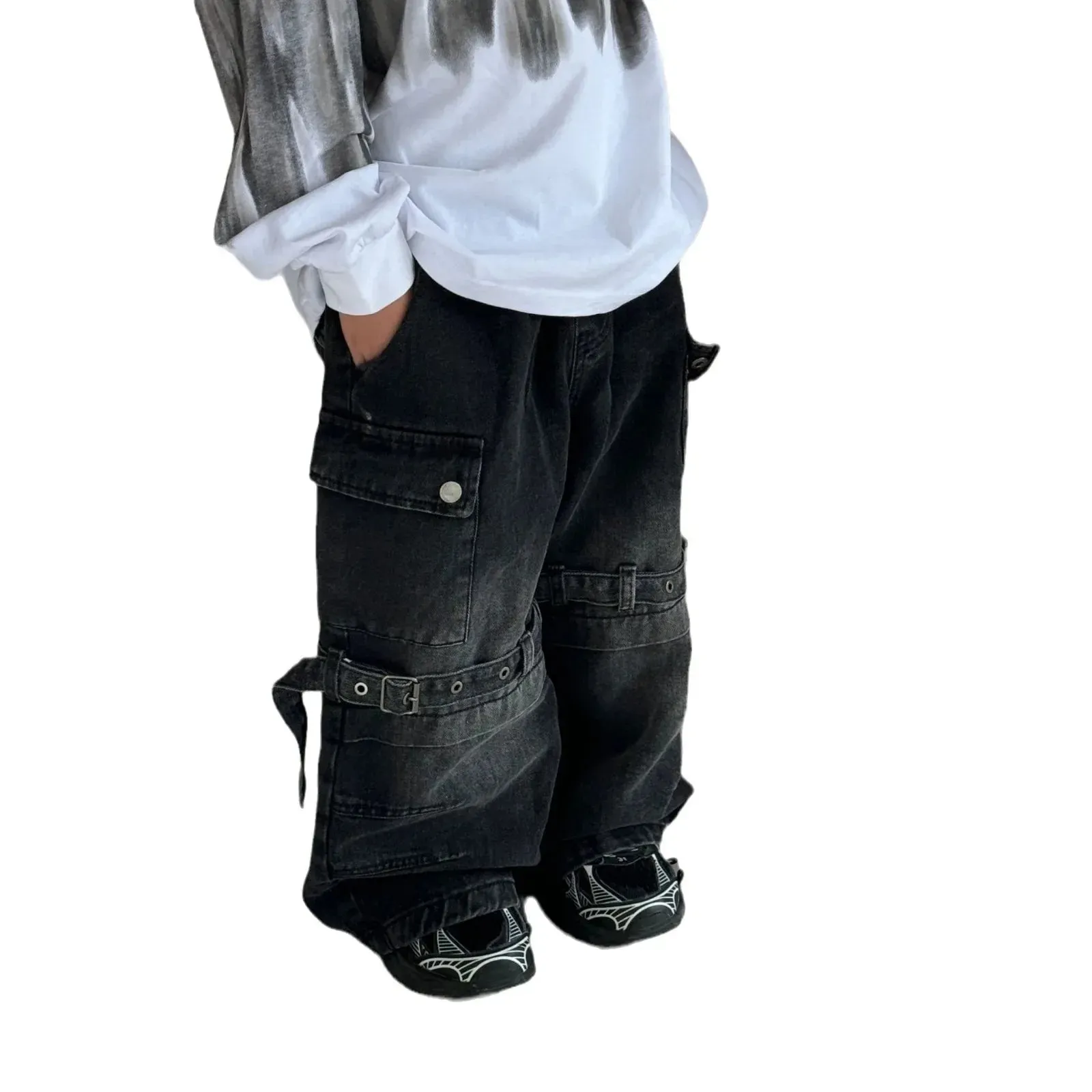 Ash Knee Buckle Denim Jeans