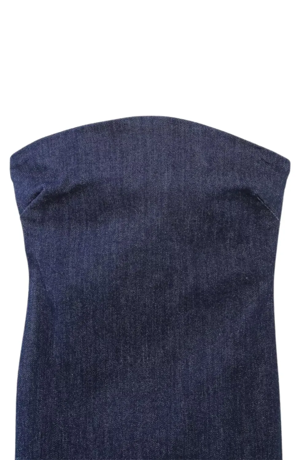 'Aurora'  Strapless Bodice Fitted Denim Dress