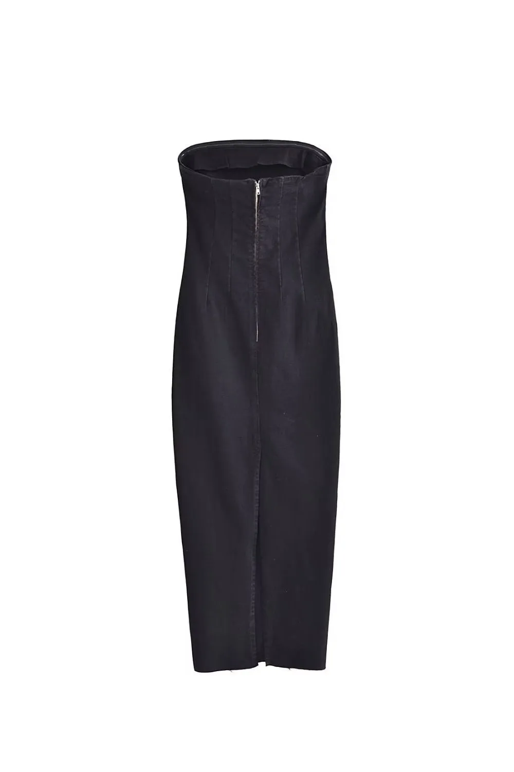 'Aurora'  Strapless Bodice Fitted Denim Dress