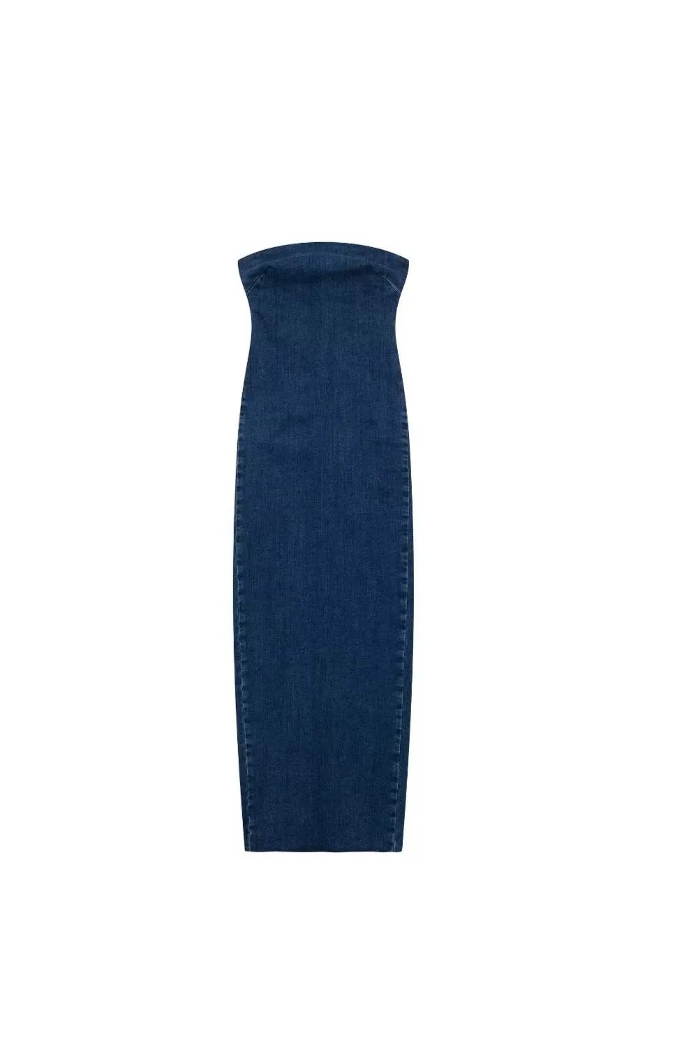 'Aurora'  Strapless Bodice Fitted Denim Dress