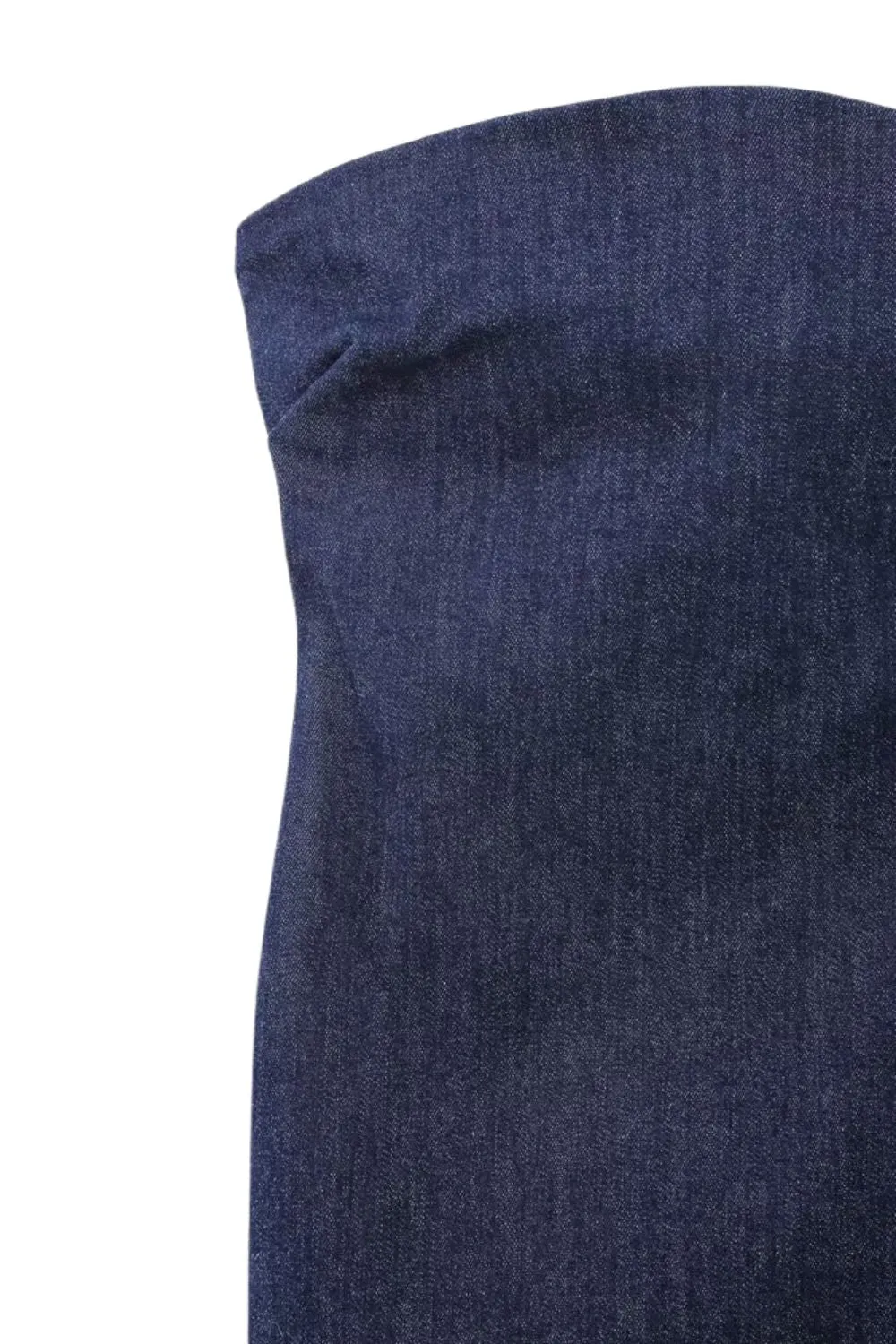 'Aurora'  Strapless Bodice Fitted Denim Dress