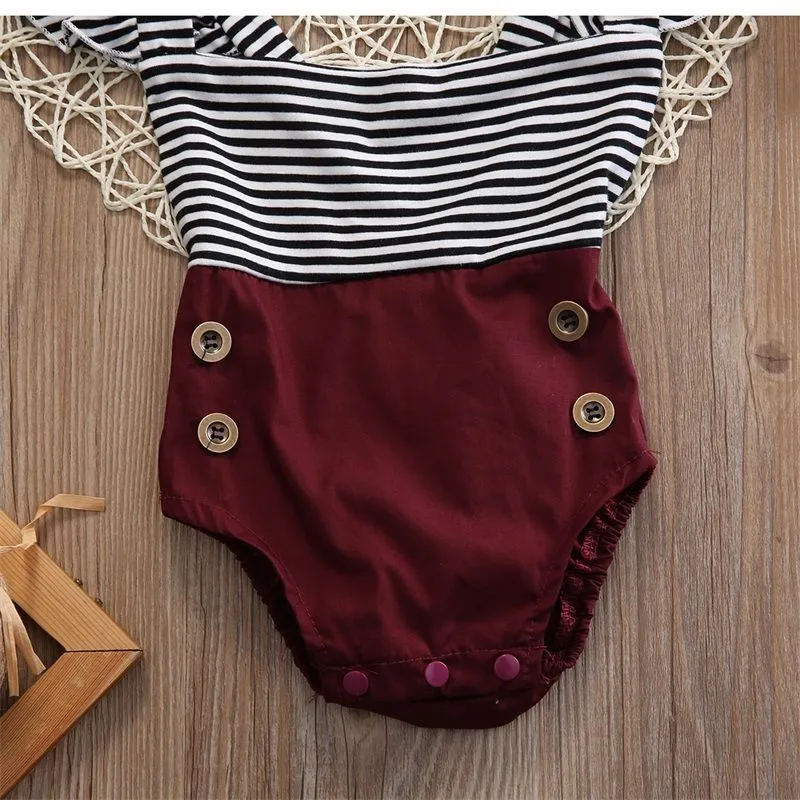 Baby Striped Romper Set d1