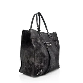 Balenciaga Metallic Veau Leather Papier A4 Tote