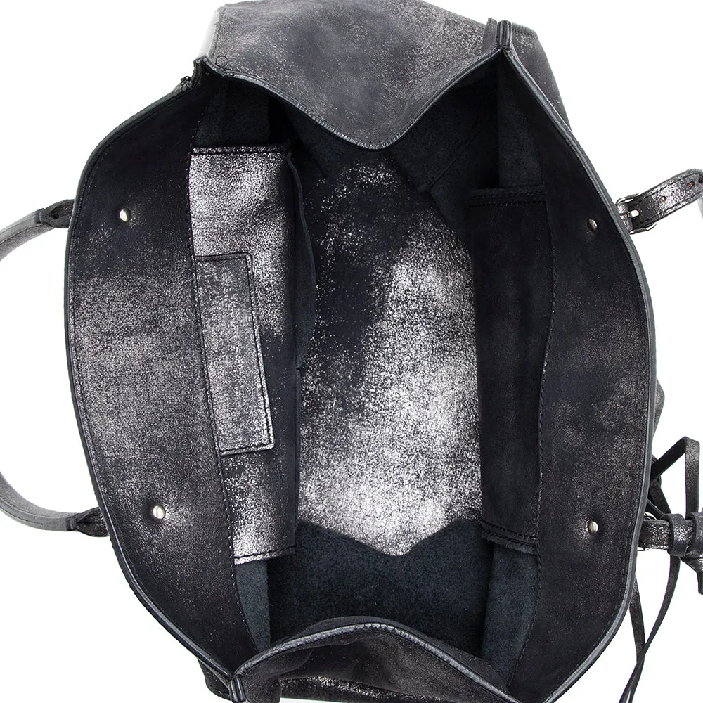 Balenciaga Metallic Veau Leather Papier A4 Tote