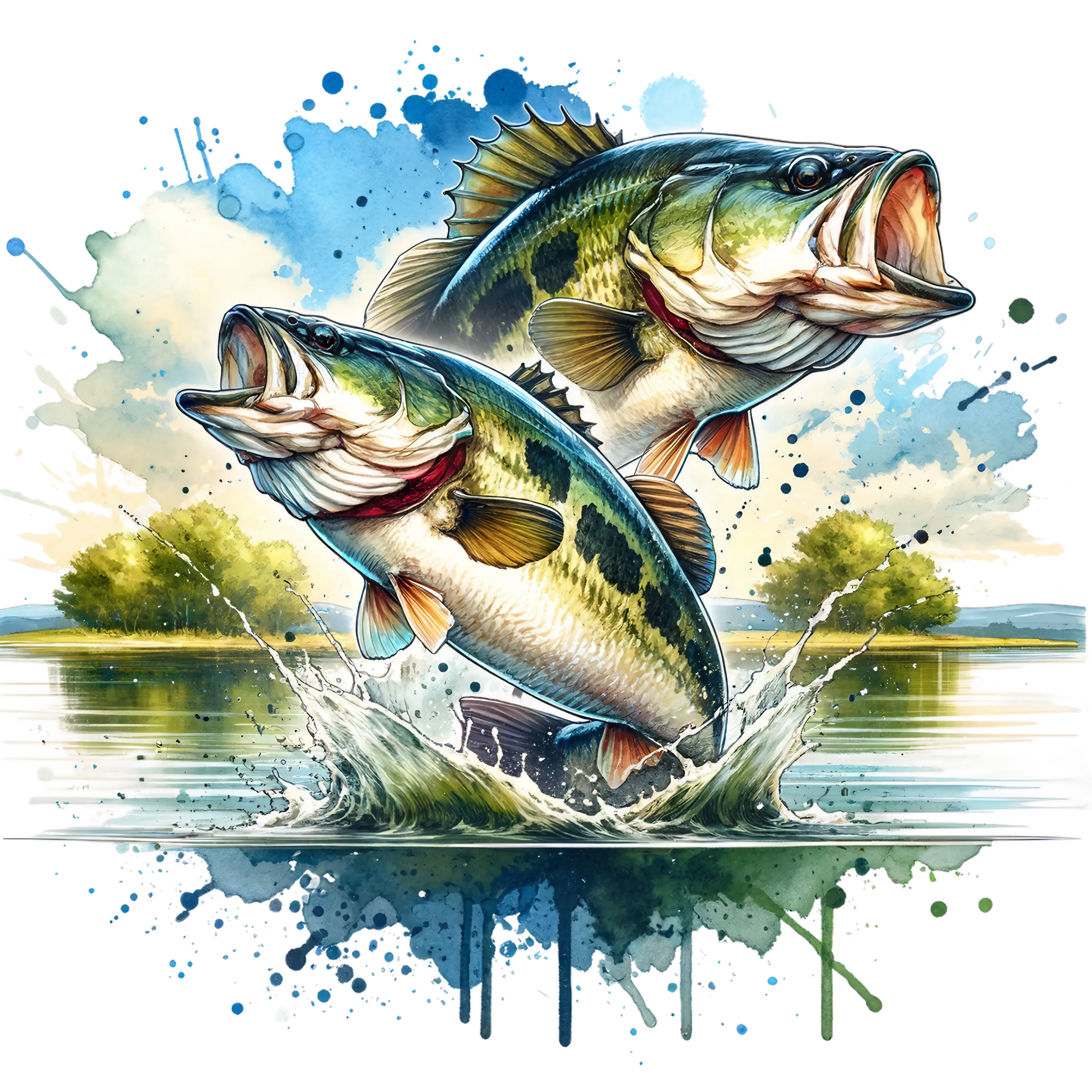 Bass Fishing UV DTF Decals (12 Styles )