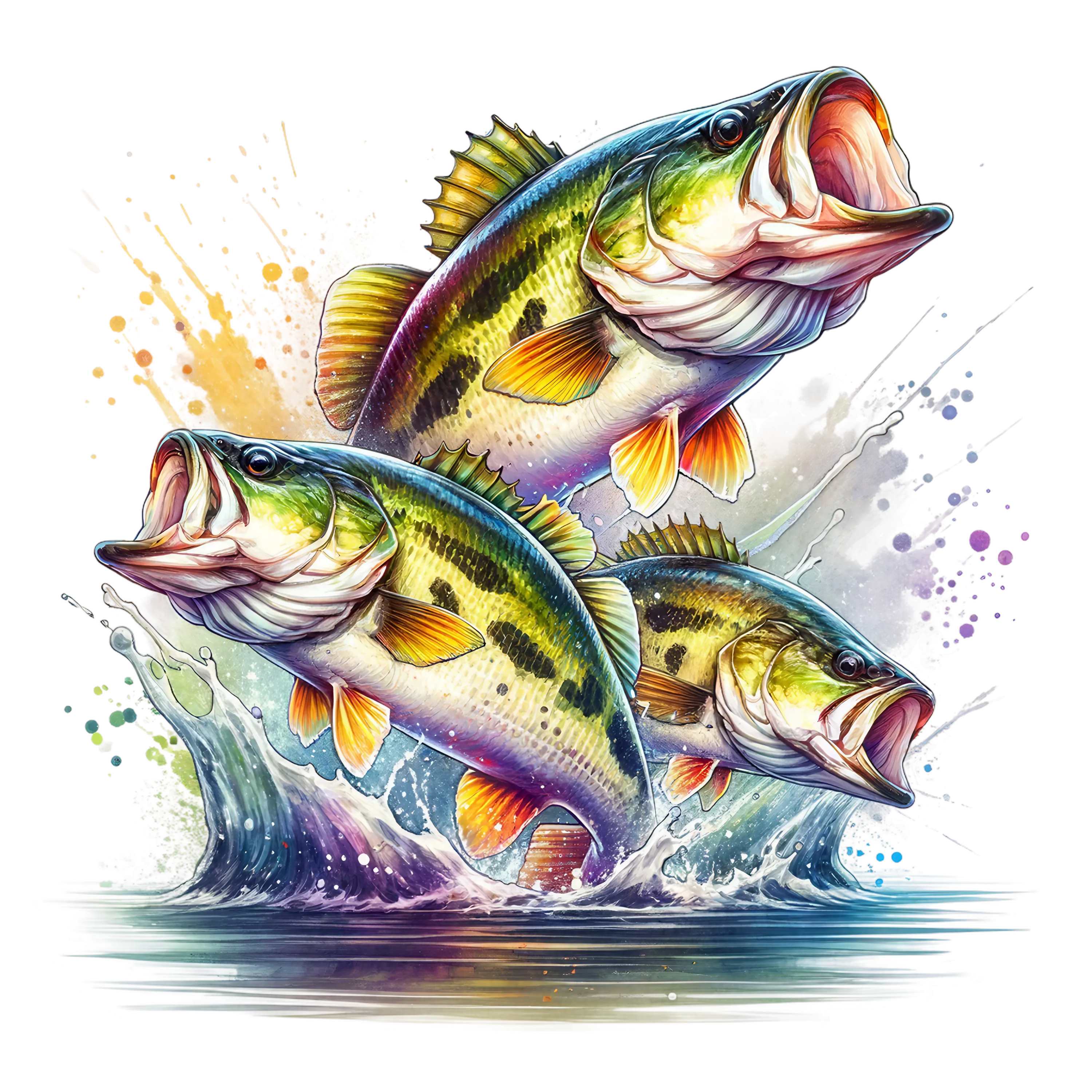Bass Fishing UV DTF Decals (12 Styles )