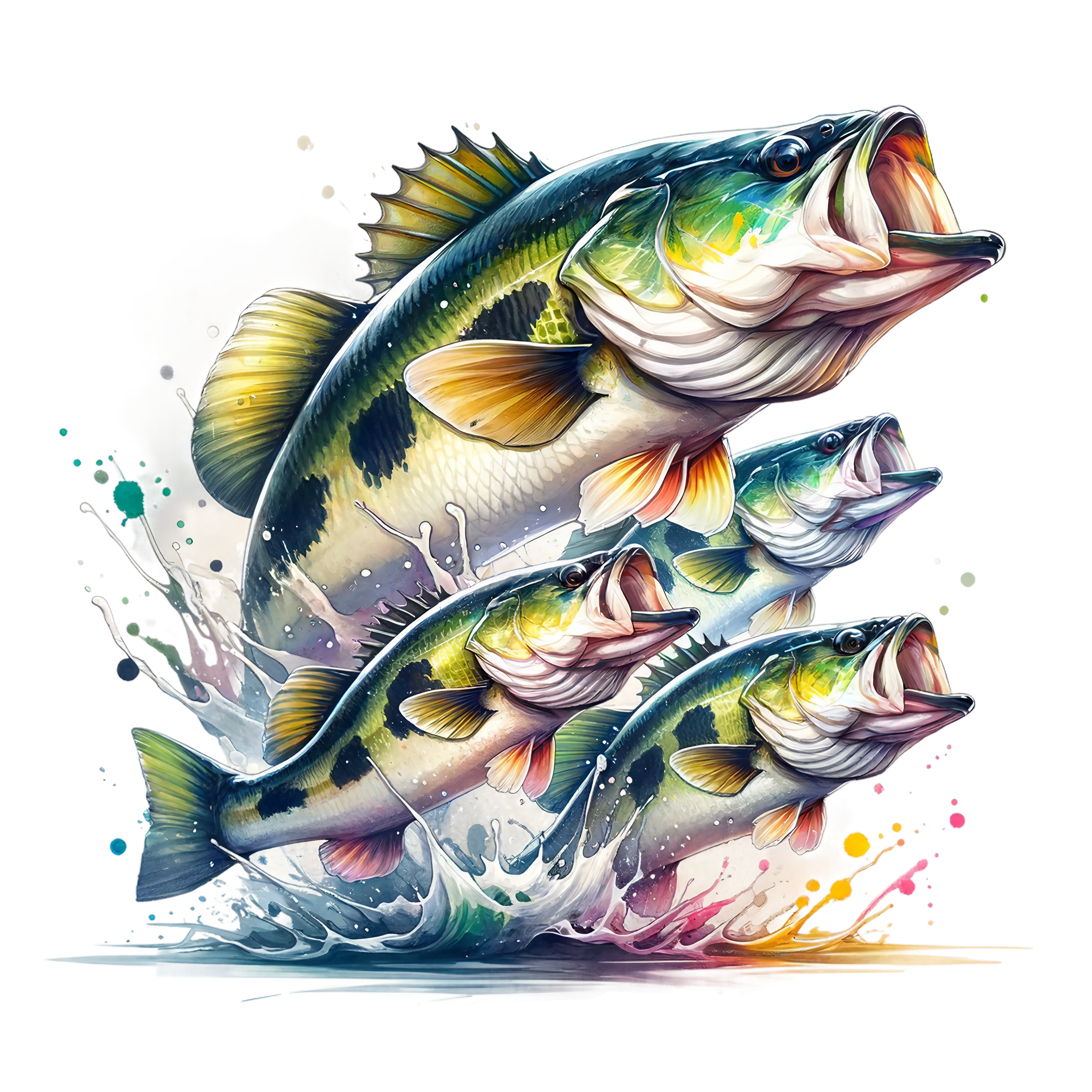 Bass Fishing UV DTF Decals (12 Styles )